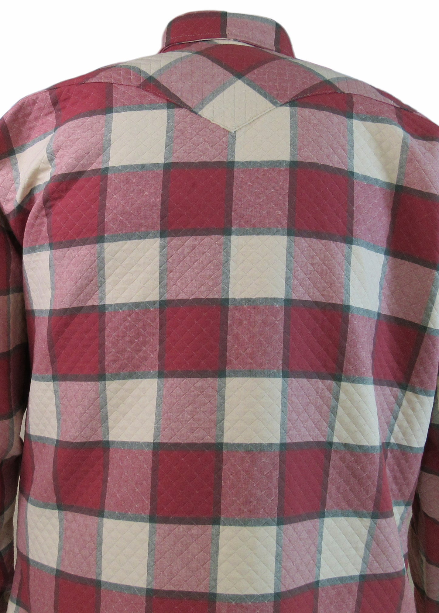 quilted plaid shirt by Flying R Ranchwear made in USA by Ruddock Shirts El Paso Texas 