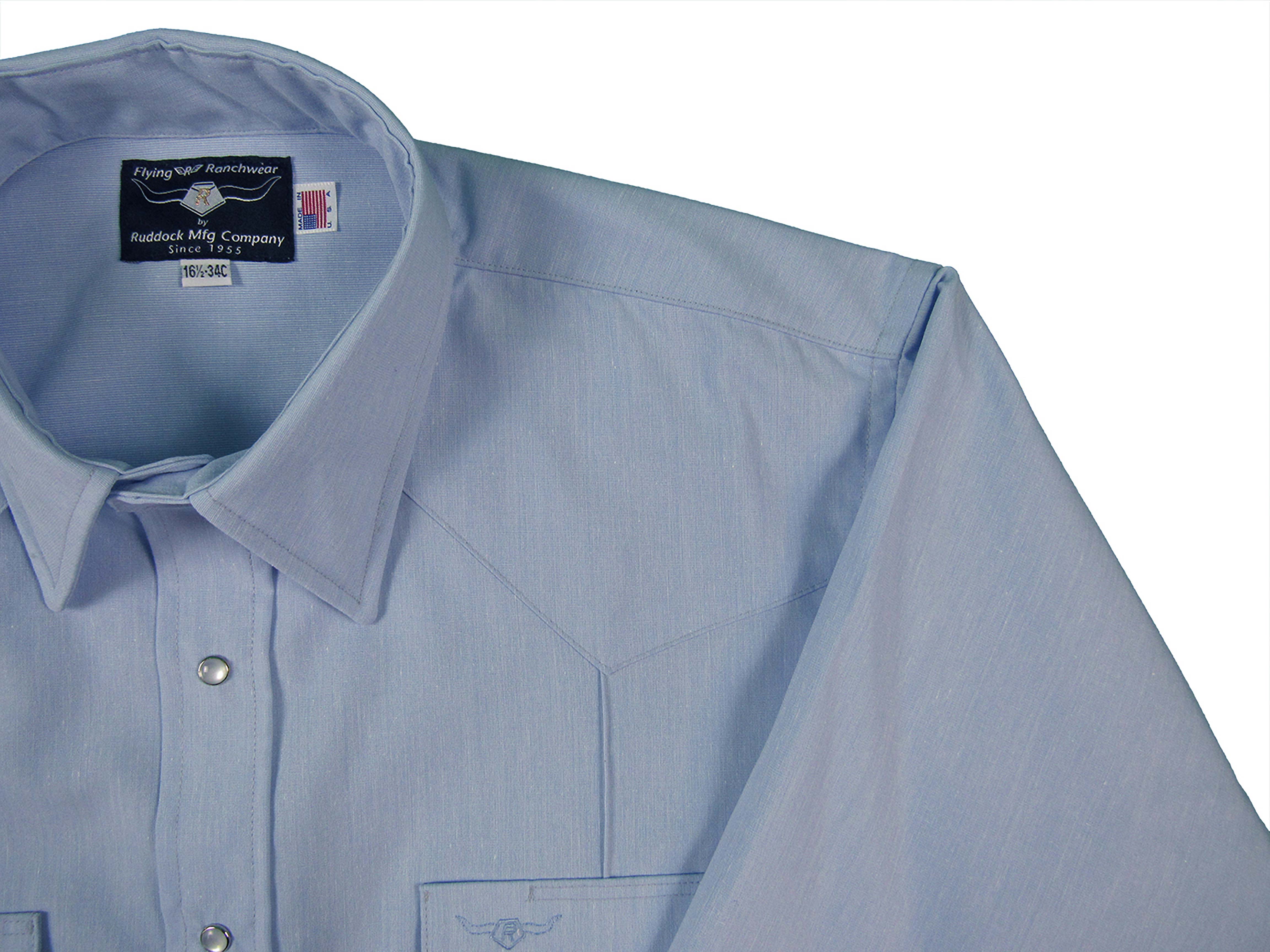 Rancher Crease - Tropical Wool - Lt. Blue - Long Sleeve - Snaps ...