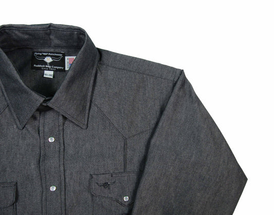 Charcoal Rancher Crease Shirt Made in USA Ruddock Shirts Big and Tall Flying R Ranchwear